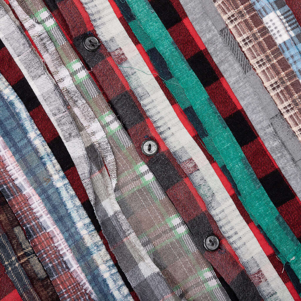 Flannel Shirt Ribbon Wide Reflection Shirt - Assorted