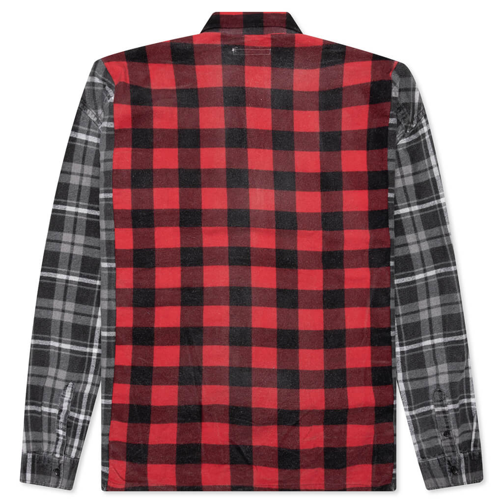 Flannel Shirt Ribbon Wide Reflection Shirt - Assorted