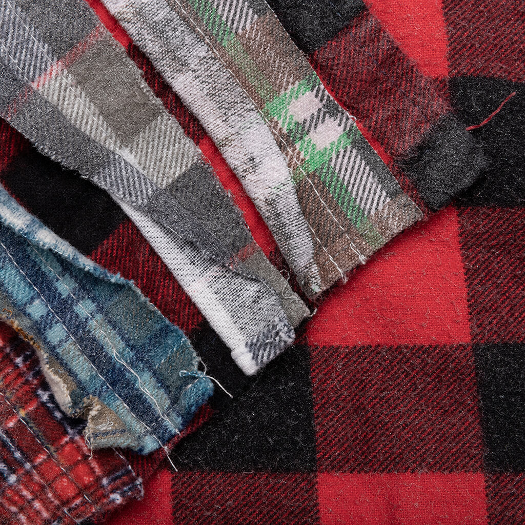 Flannel Shirt Ribbon Wide Reflection Shirt - Assorted
