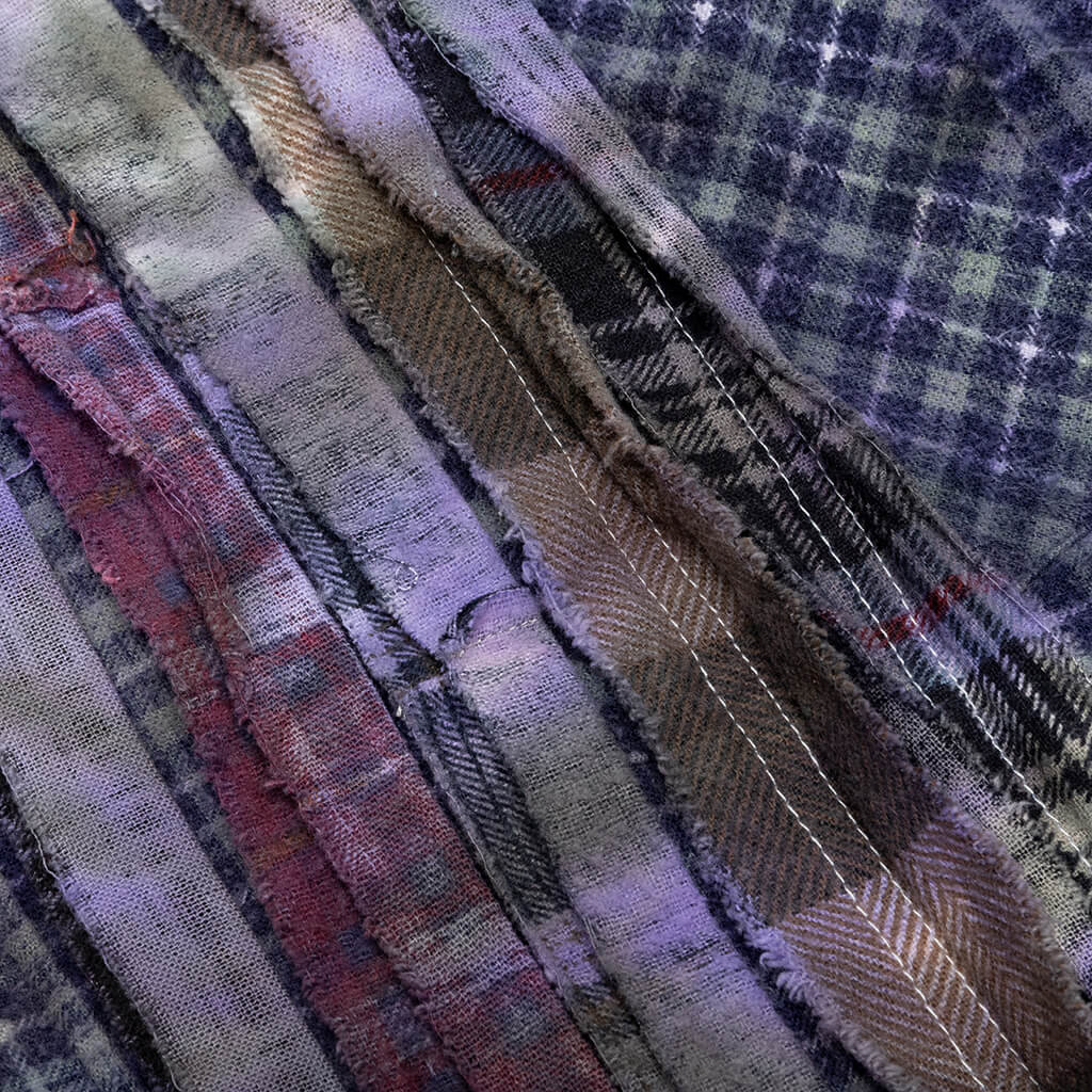 Ribbon Tie Dye Wide Flannel Shirt - Assorted