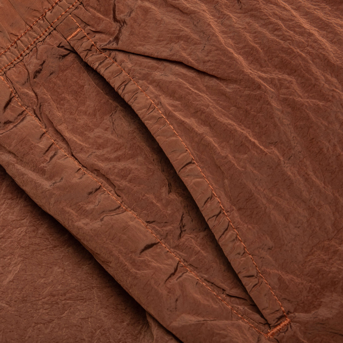 Nylon Metal Regular Fit Shorts - Rust