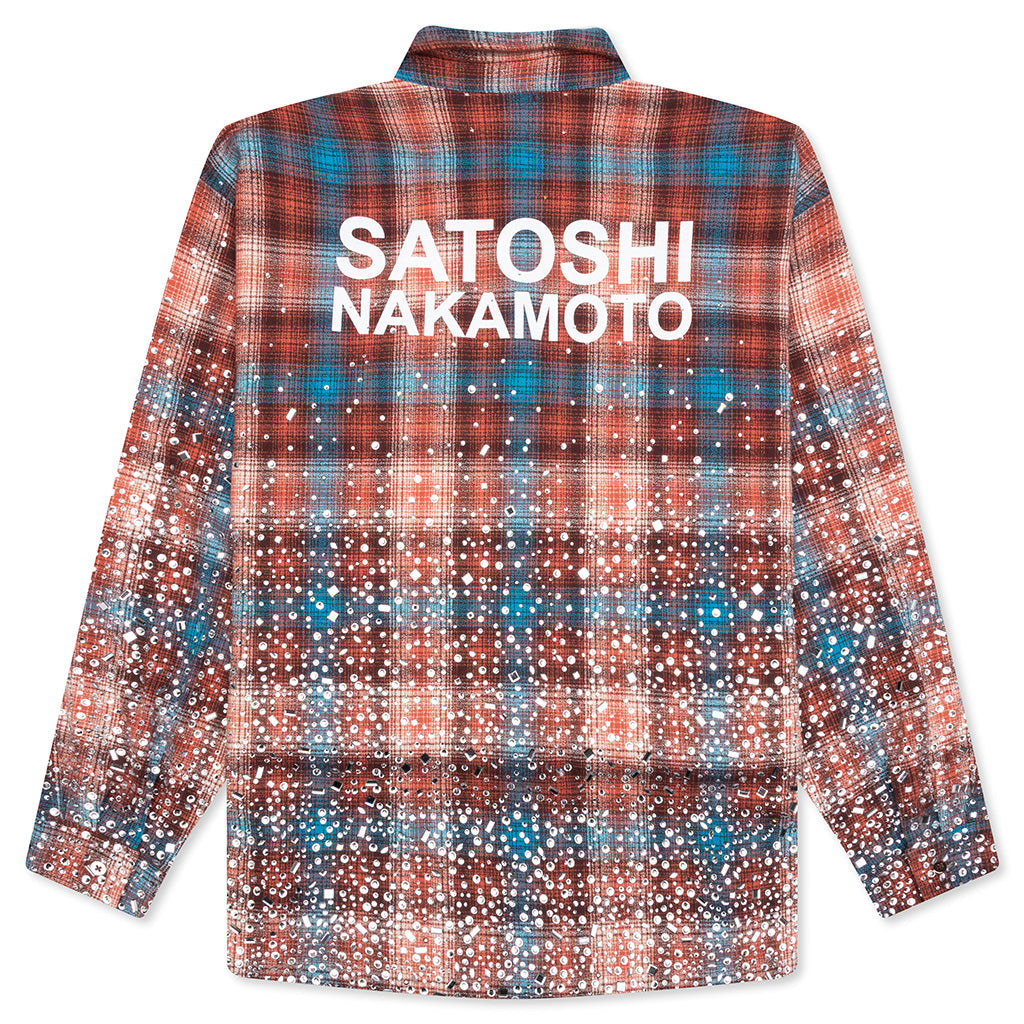 Other Scenes Shattered Glass Flannel - Red/Blue