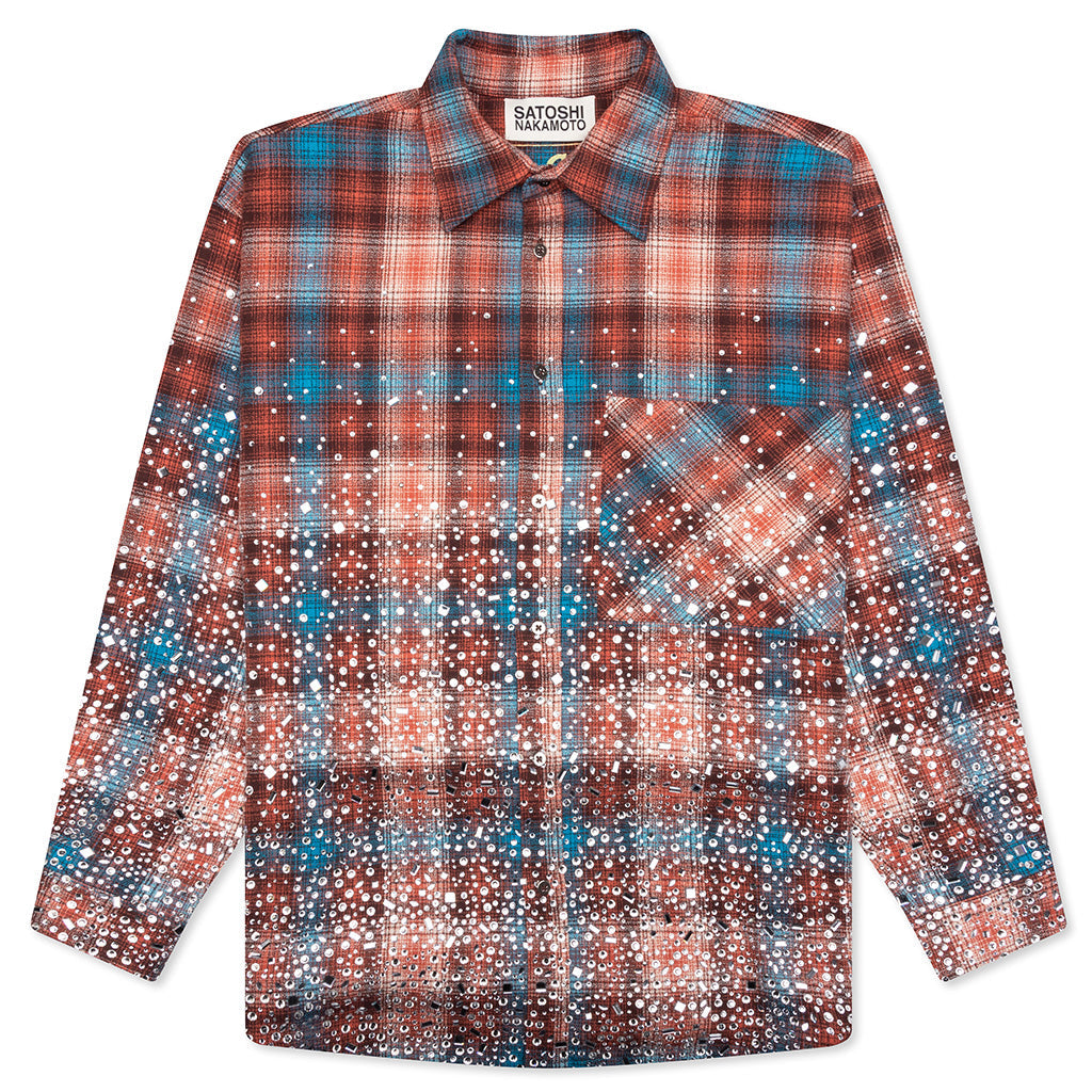 Other Scenes Shattered Glass Flannel - Red/Blue