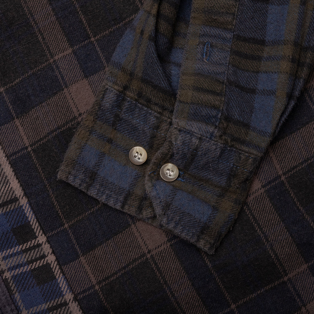 Over Dye 7 Cuts Wide Shirt - Brown