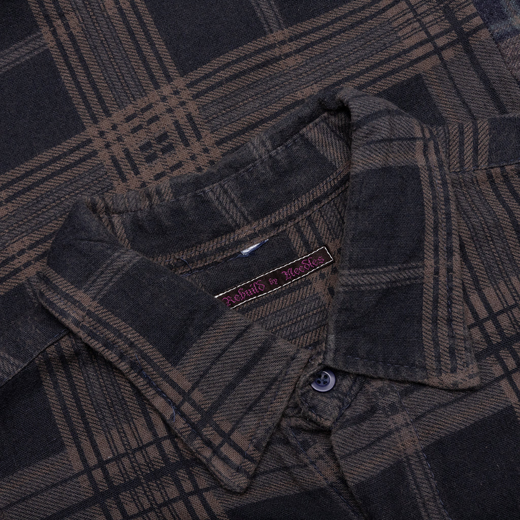 Over Dye 7 Cuts Wide Shirt - Brown