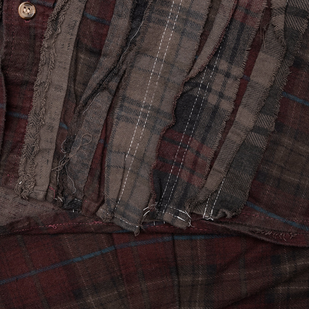 Over Dyed Ribbon Shirt - Brown