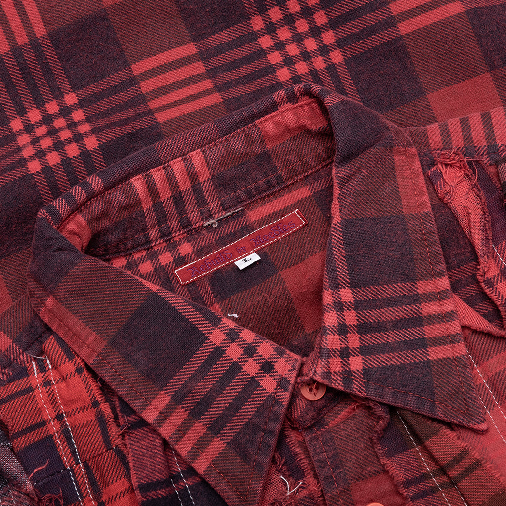 Over Dyed Ribbon Shirt - Red