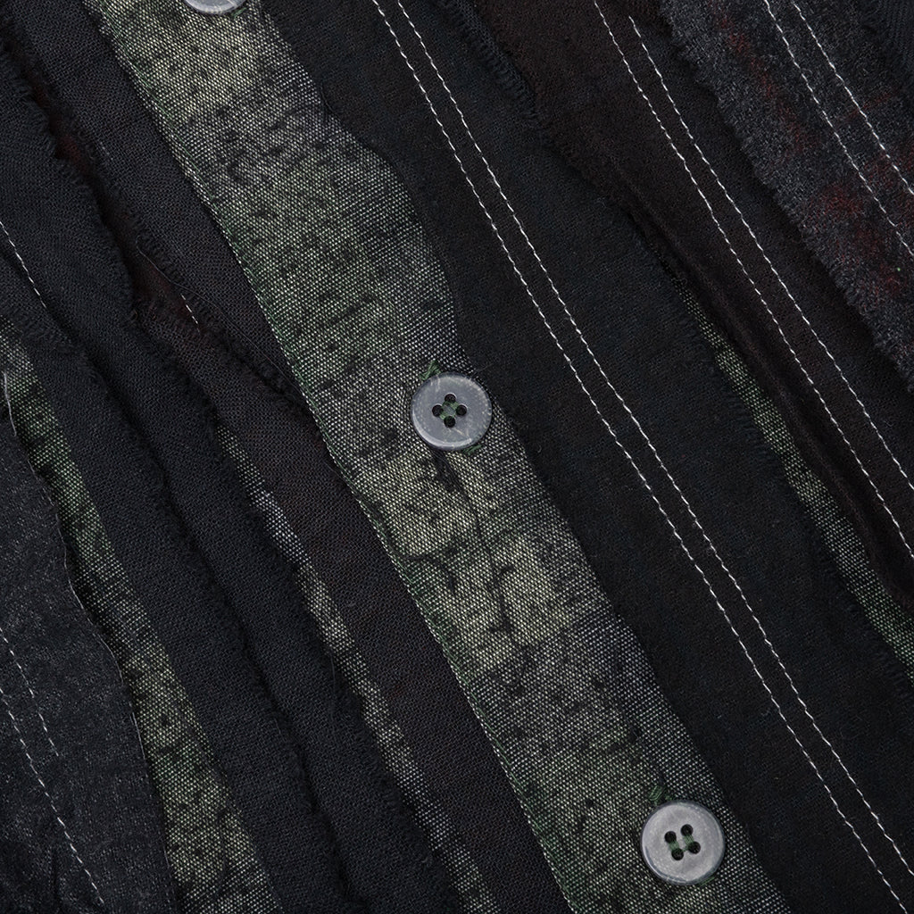 Over Dyed Ribbon Wide Shirt - Black