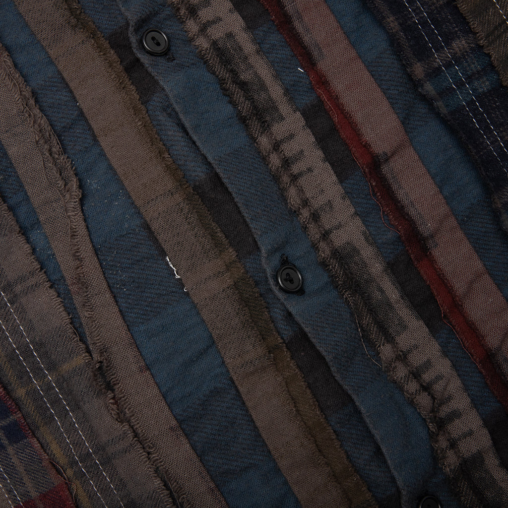 Over Dyed Ribbon Wide Shirt - Brown