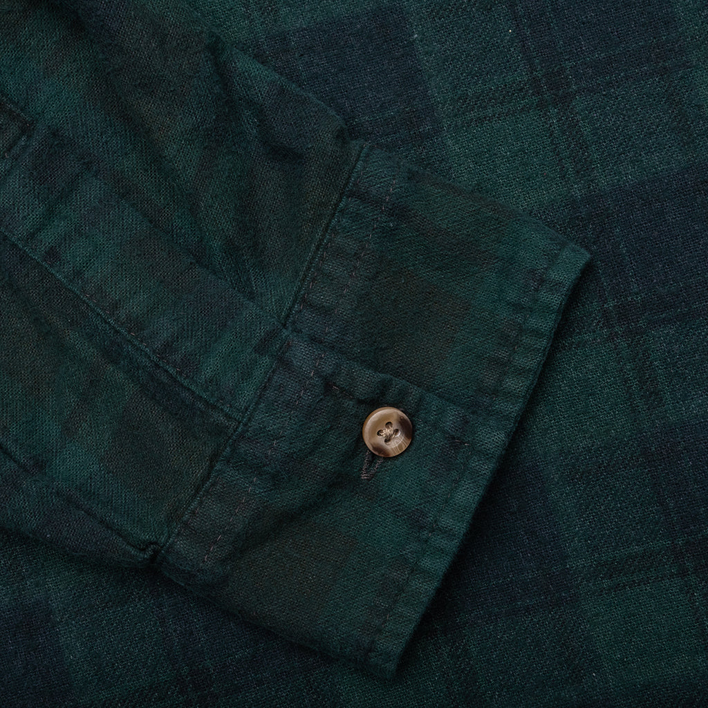 Over Dyed Ribbon Wide Shirt - Green
