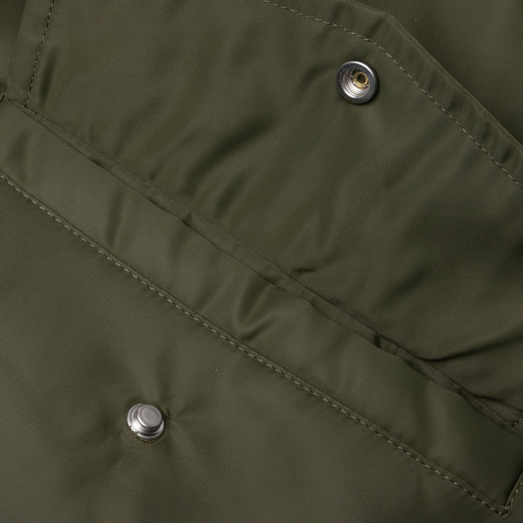 Oversized Curved Hem Bomber Jacket - Olive