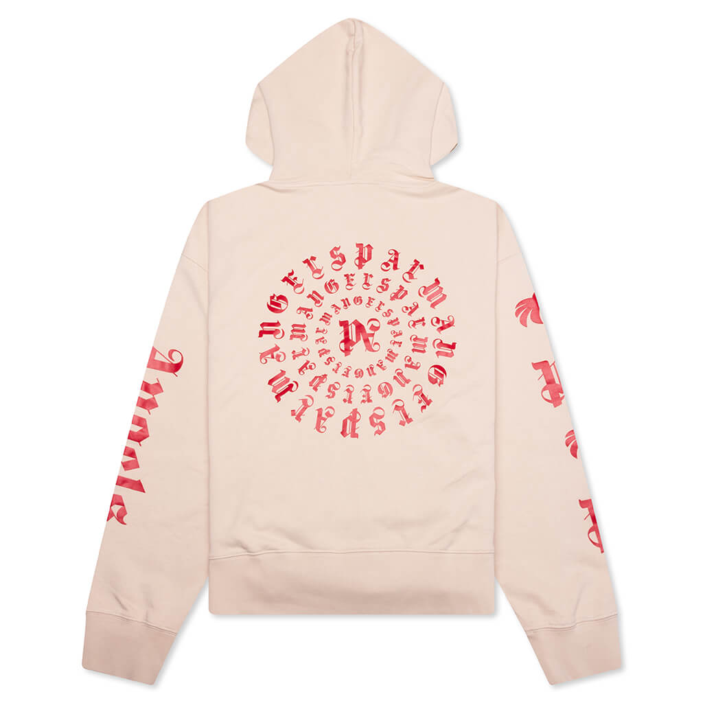 Gothic Logo Zipped Crew - Light Beige/Red