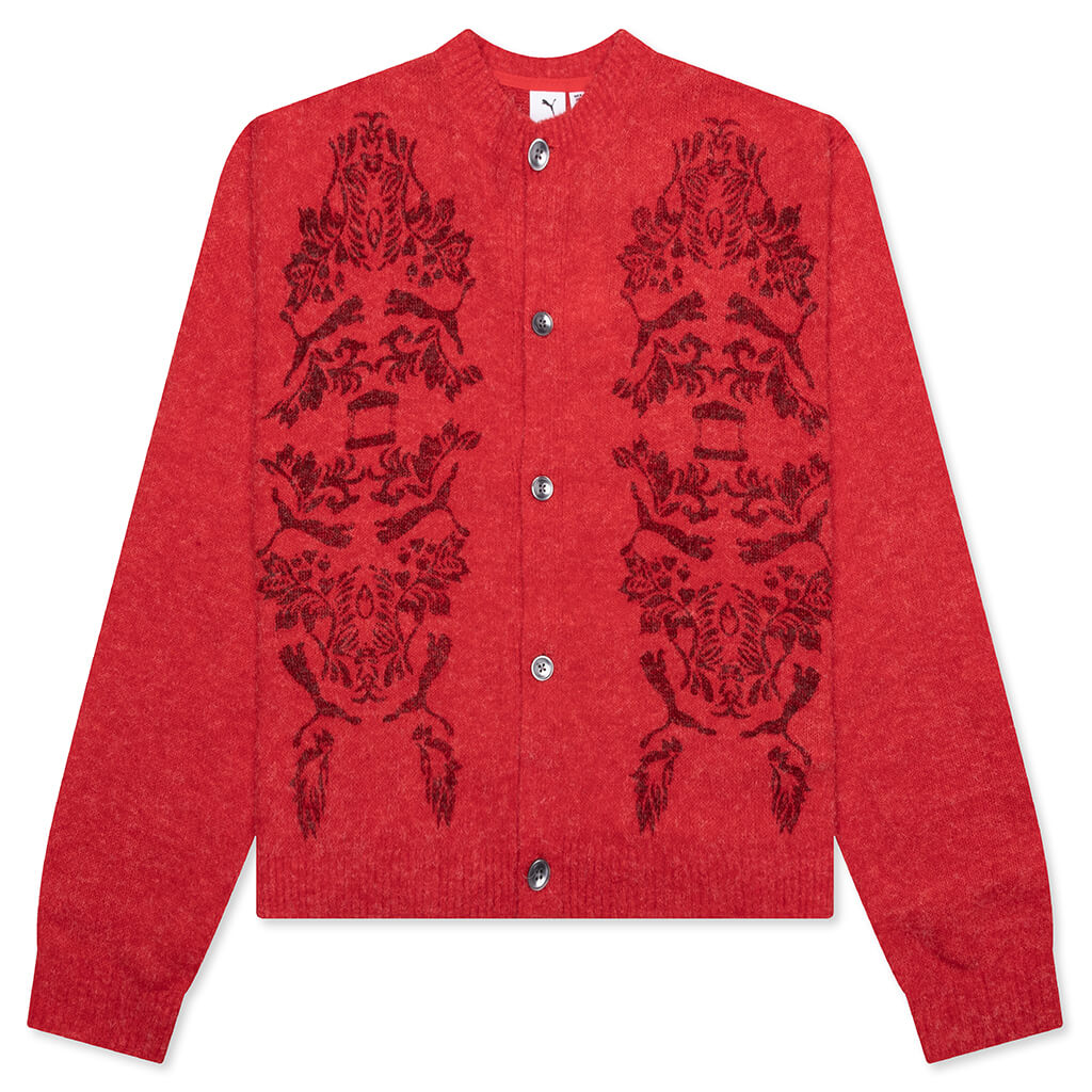 Puma x Aries Knitted Cardigan - Red