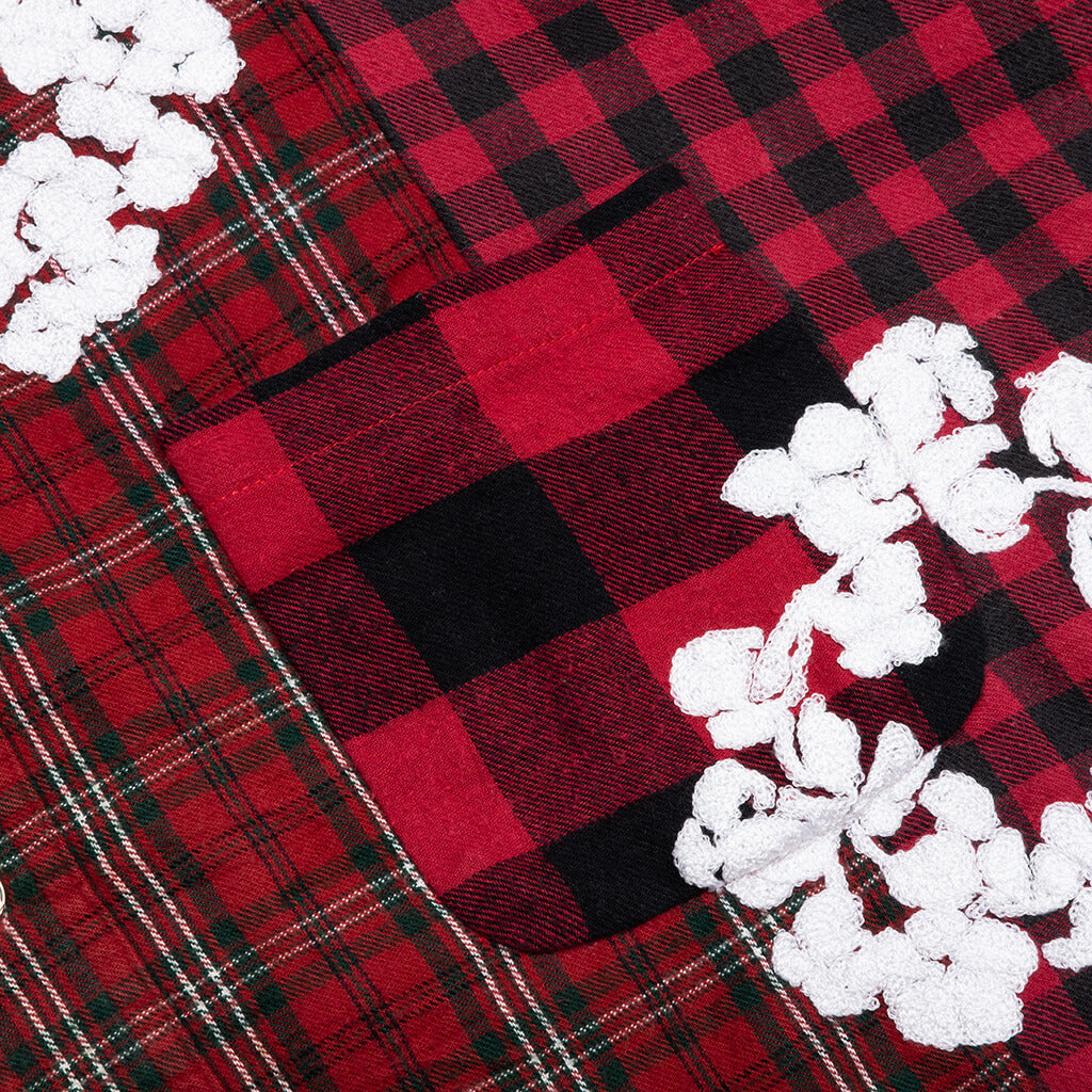 Readymade x Denim Tears Check L/S Shirt - Red