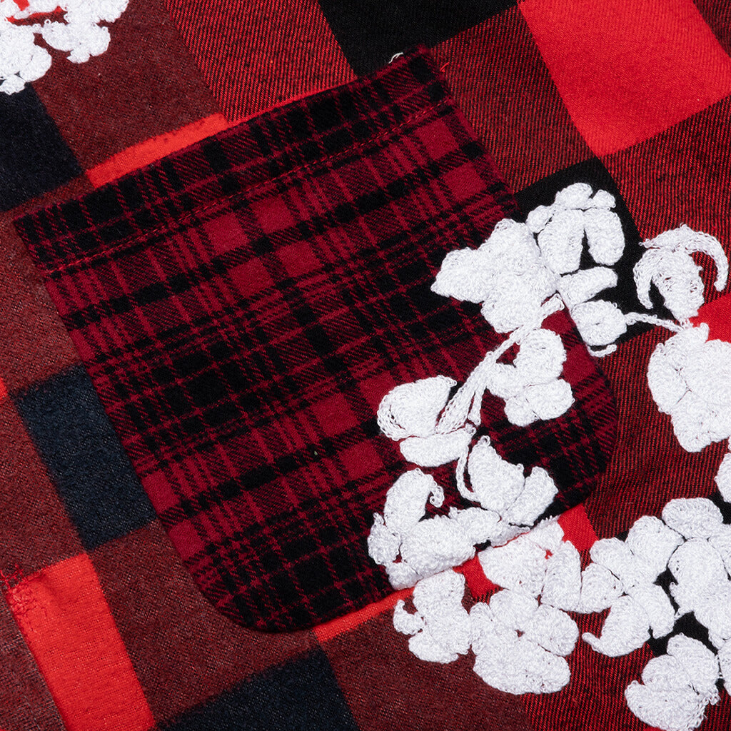 Readymade x Denim Tears Check L/S Shirt - Red