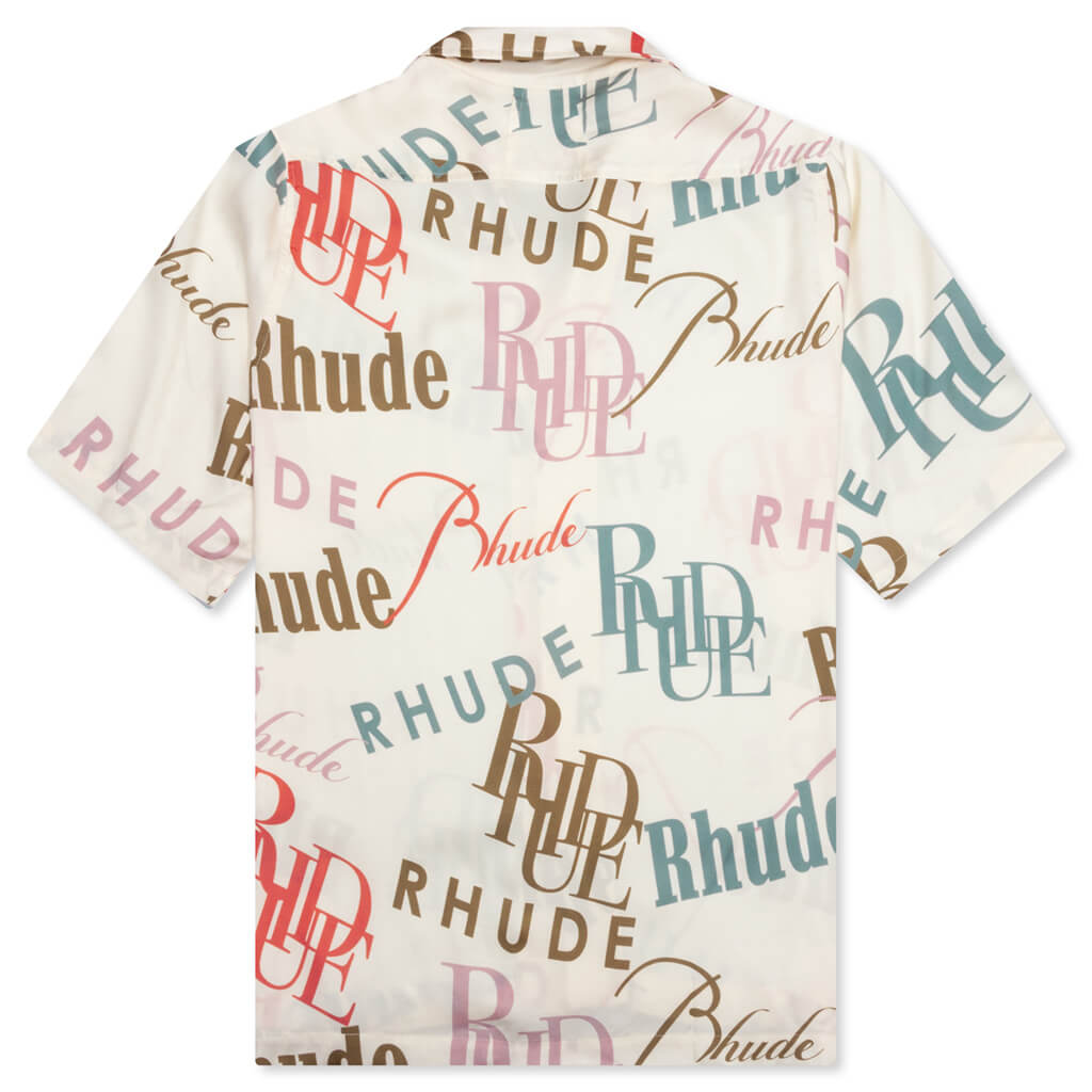 Mash-Up Logo Button Up - Cream/Multi
