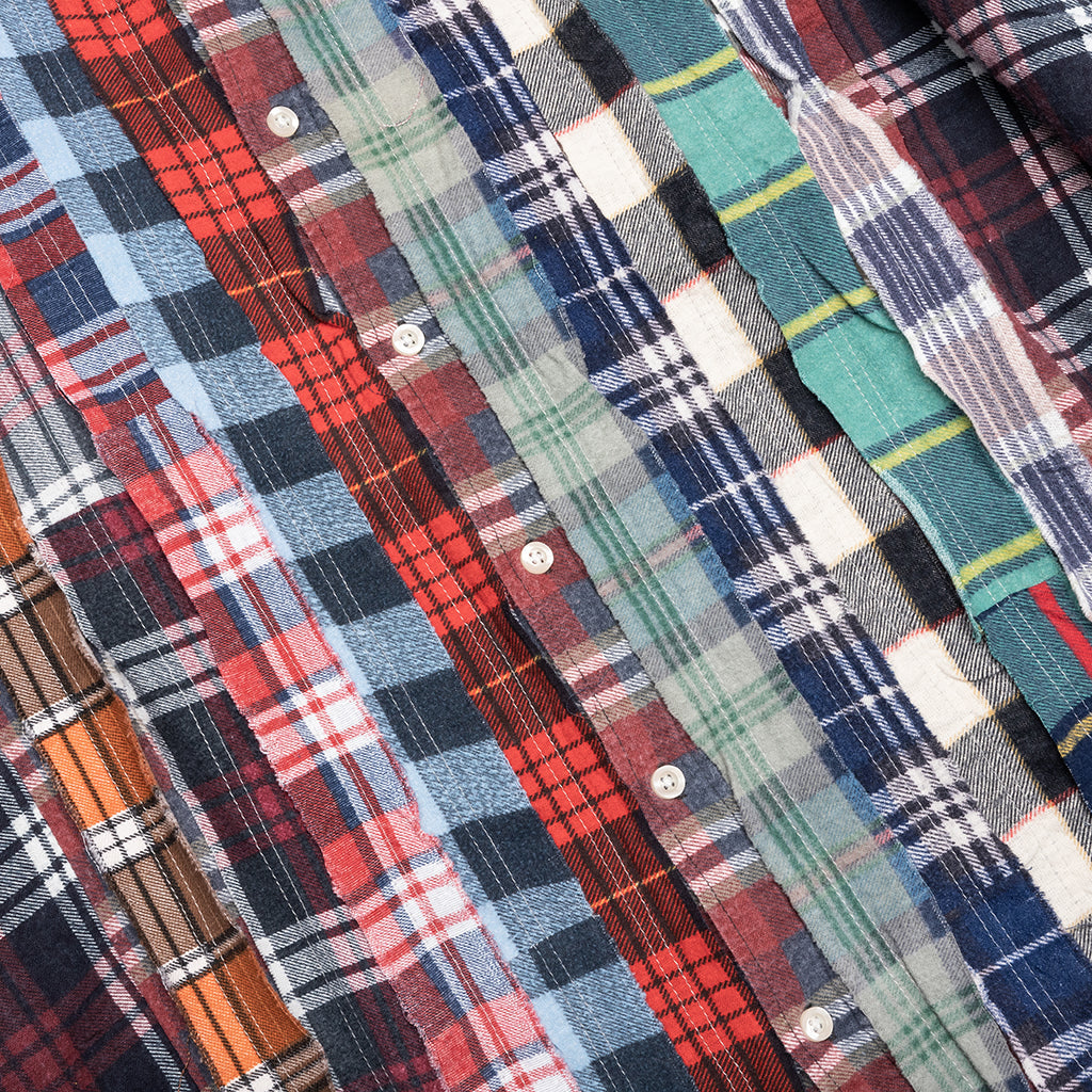 Ribbon Wide Flannel Shirt - Assorted