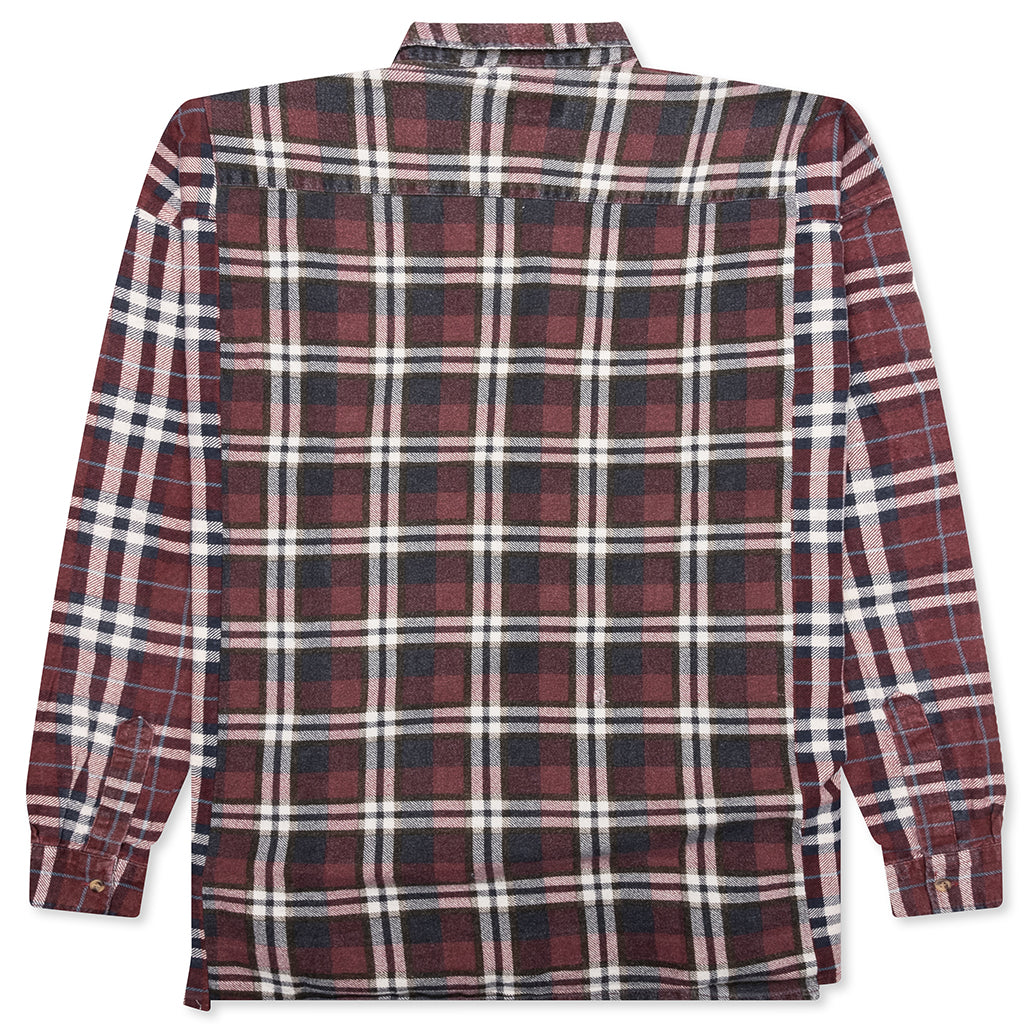 Ribbon Wide Flannel Shirt - Assorted