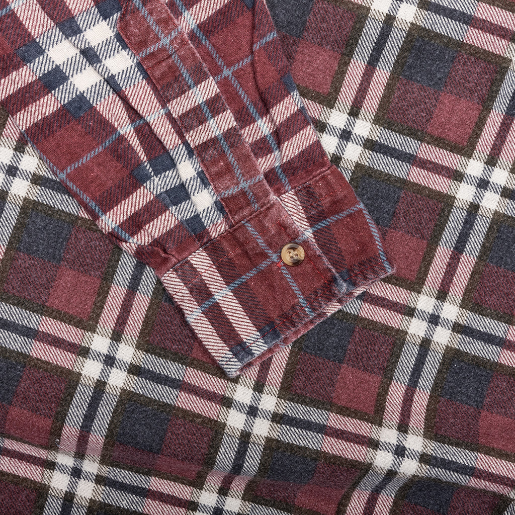 Ribbon Wide Flannel Shirt - Assorted