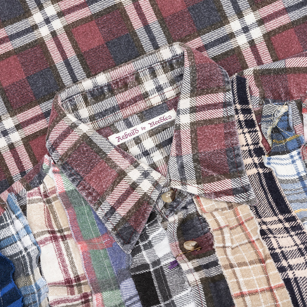 Ribbon Wide Flannel Shirt - Assorted