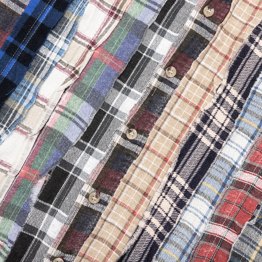 Ribbon Wide Flannel Shirt - Assorted