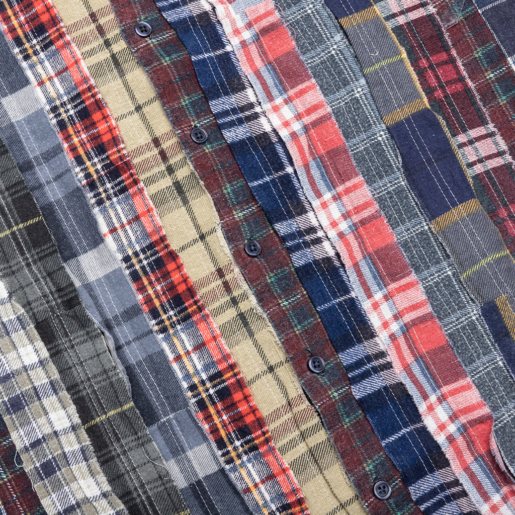 Ribbon Wide Flannel Shirt - Assorted
