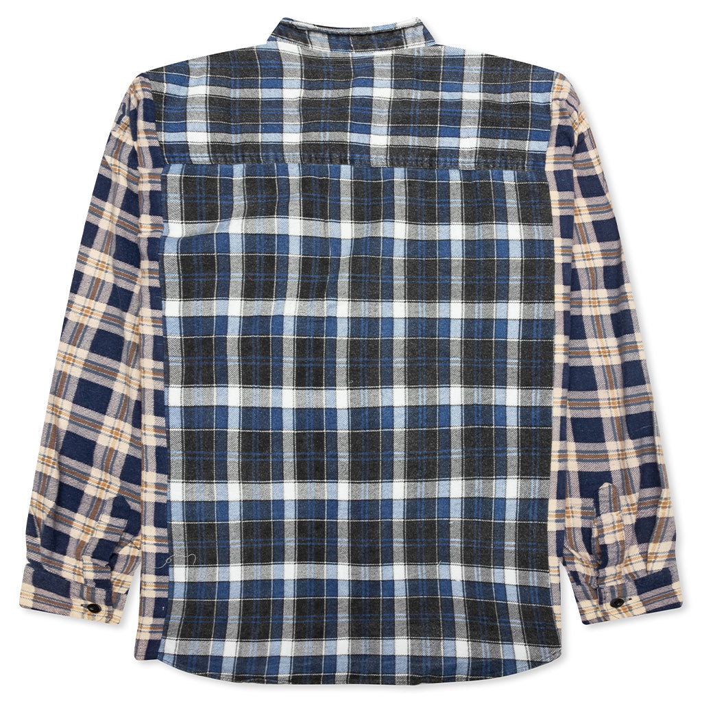 Ribbon Wide Flannel Shirt - Assorted