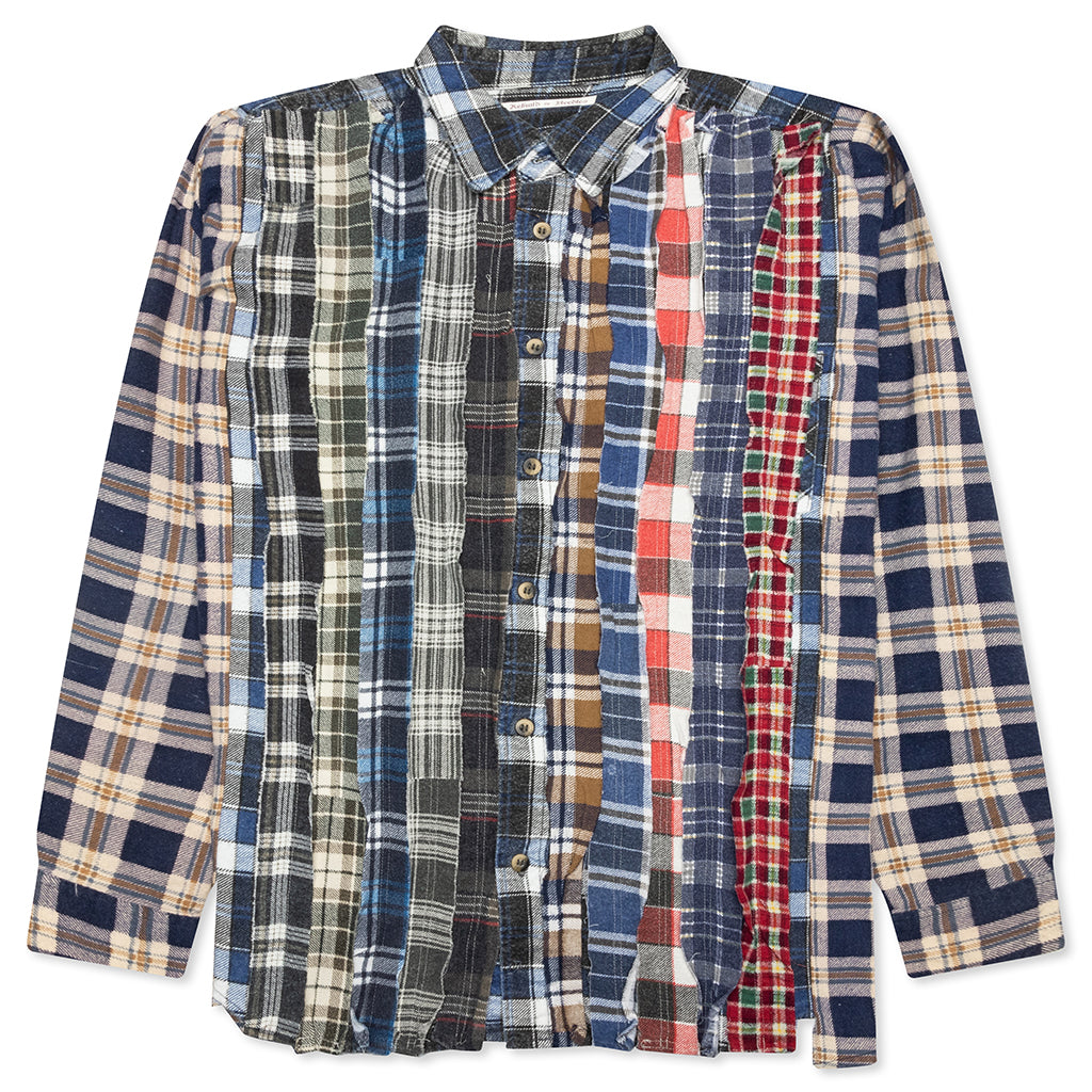 Ribbon Wide Flannel Shirt - Assorted