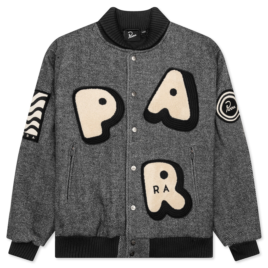 Rounded Par Varsity Jacket - Dark Grey