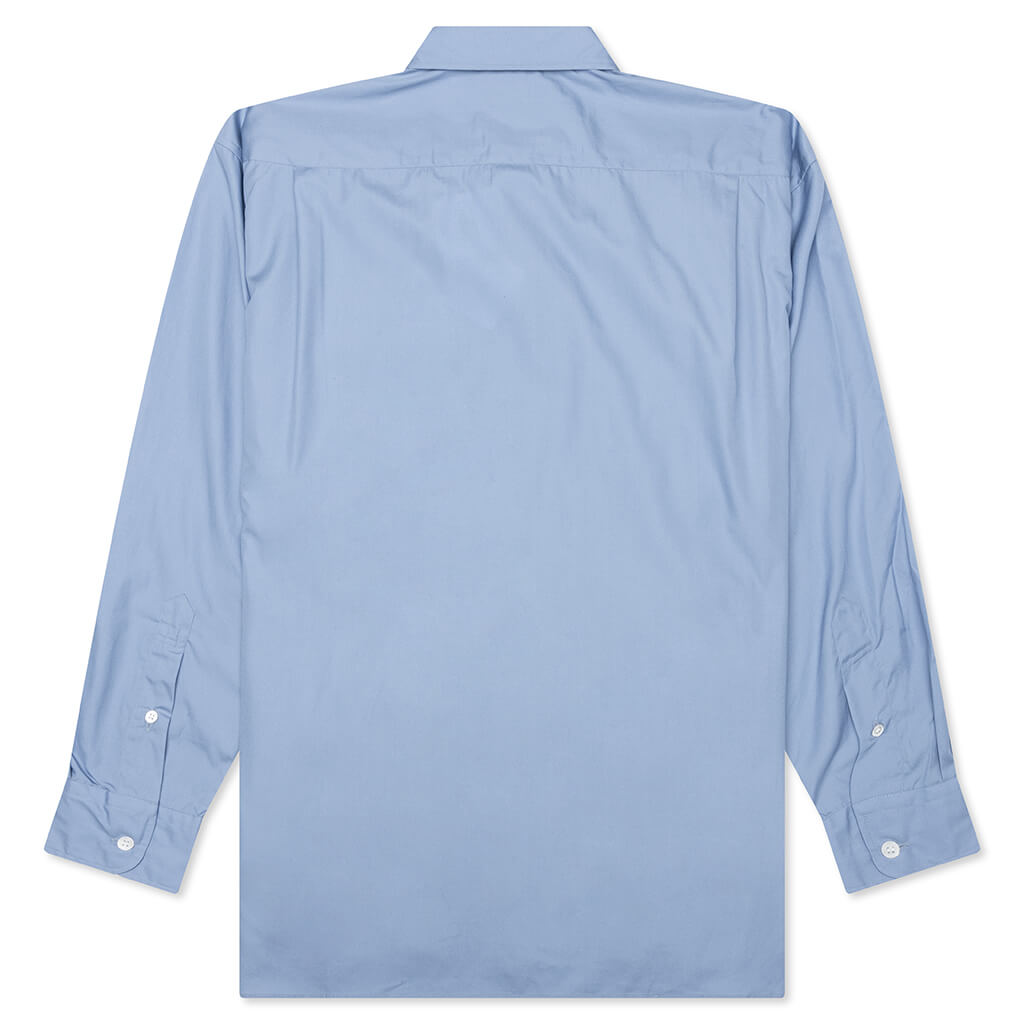 Mixed Material Shirt - Sax/Navy