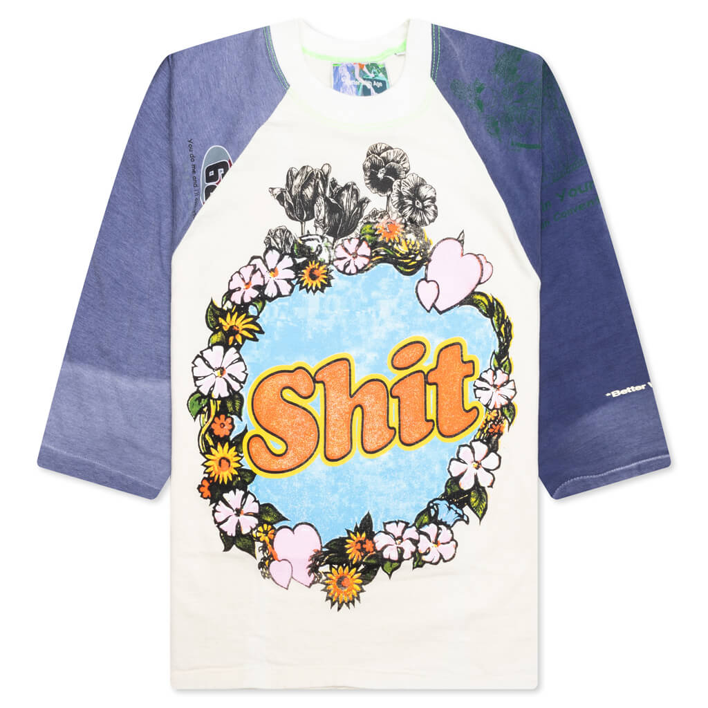 Shit Fuck Raglan Tee Shirt - Multi