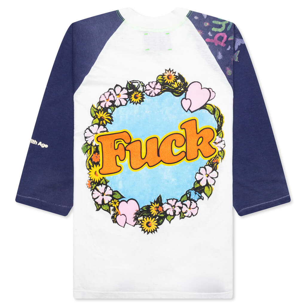 Shit Fuck Raglan Tee Shirt - Multi