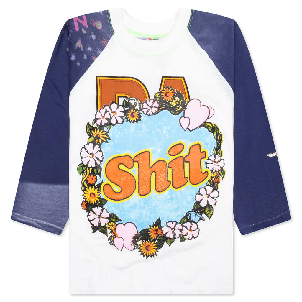 Shit Fuck Raglan Tee Shirt - Multi