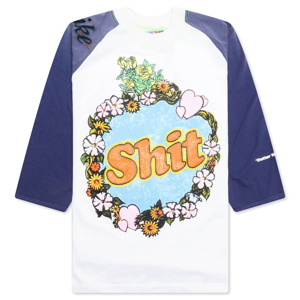 Shit Fuck Raglan Tee Shirt - Multi