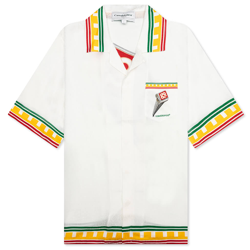 Short Sleeve Cuban Collar Shirt - White