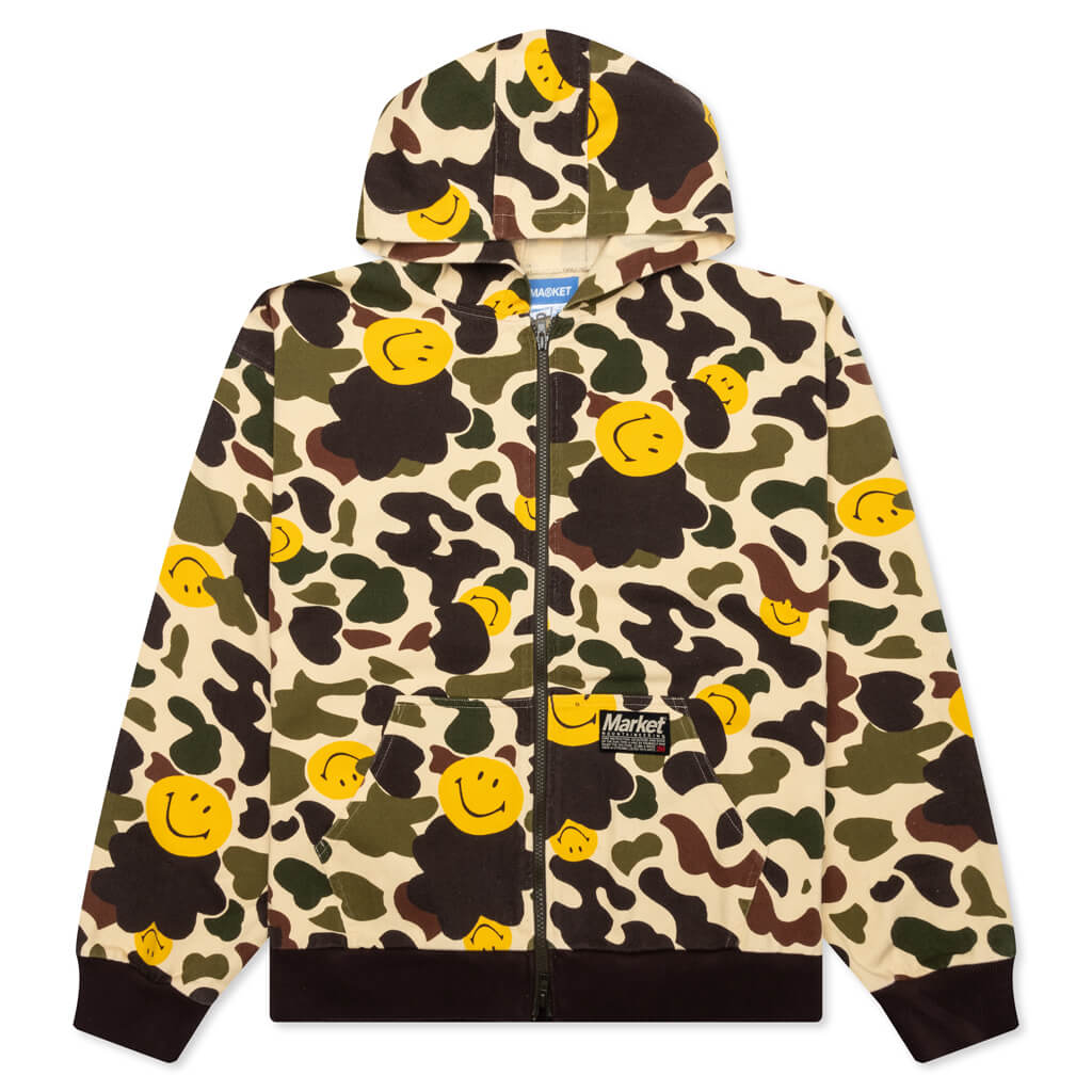 Smiley Camo Zip Jacket - Woodland