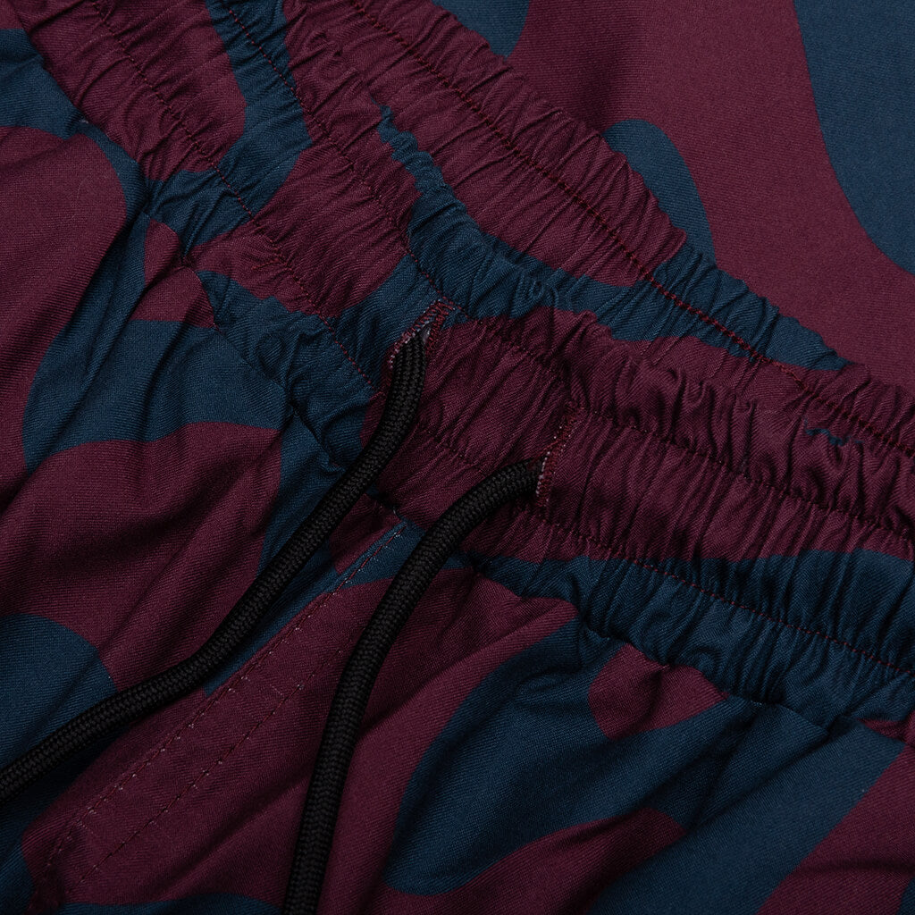 Splashed Swim Shorts - Burgundy