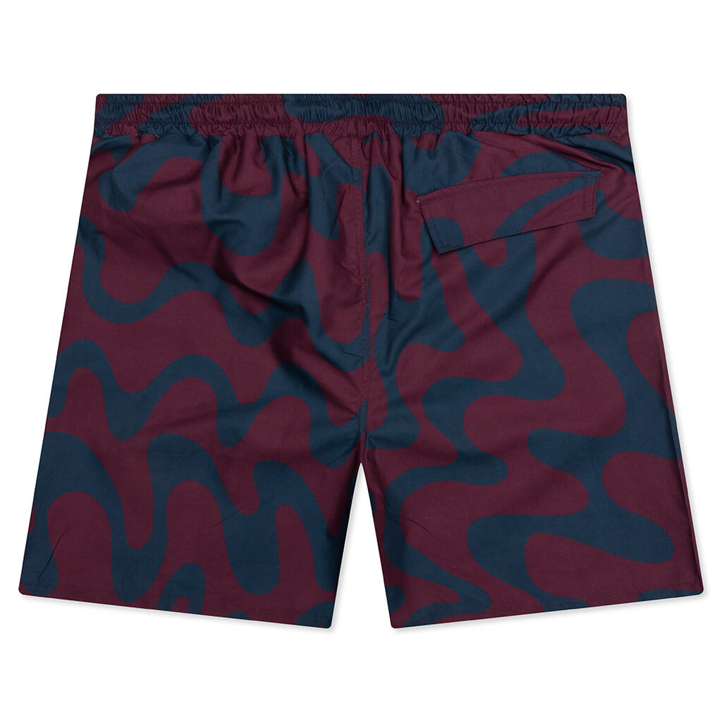 Splashed Swim Shorts - Burgundy