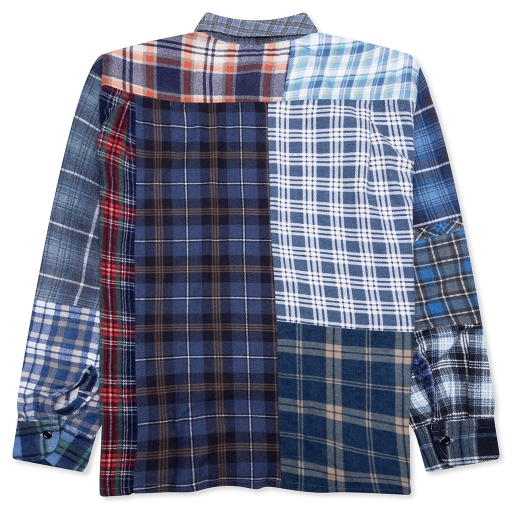 Straight Hem Flannel Shirt - Assorted