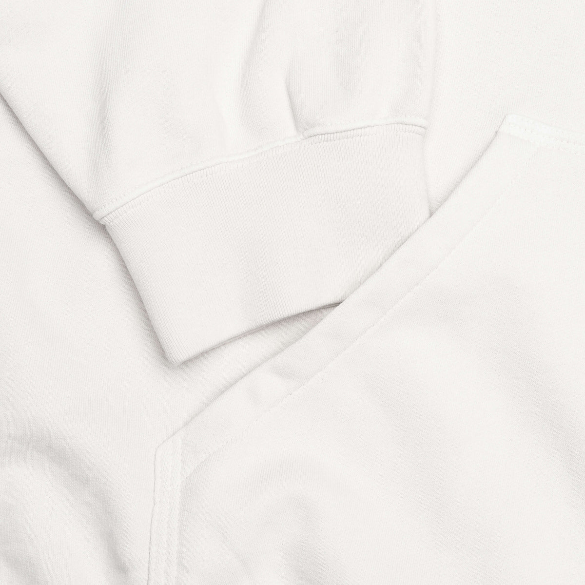 Reverse Applicated Stitch Logo Zipped Hoodie - Ecru