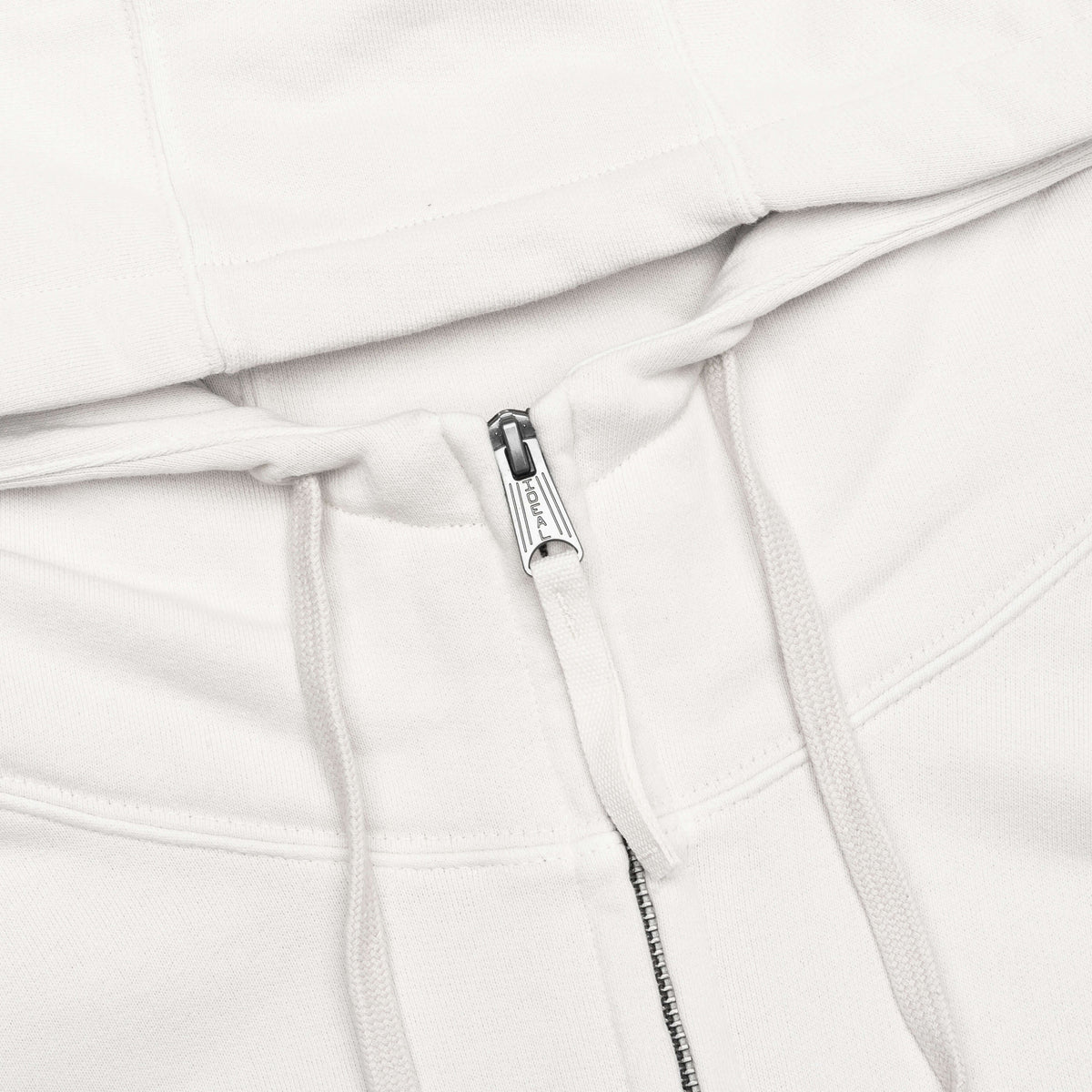 Reverse Applicated Stitch Logo Zipped Hoodie - Ecru