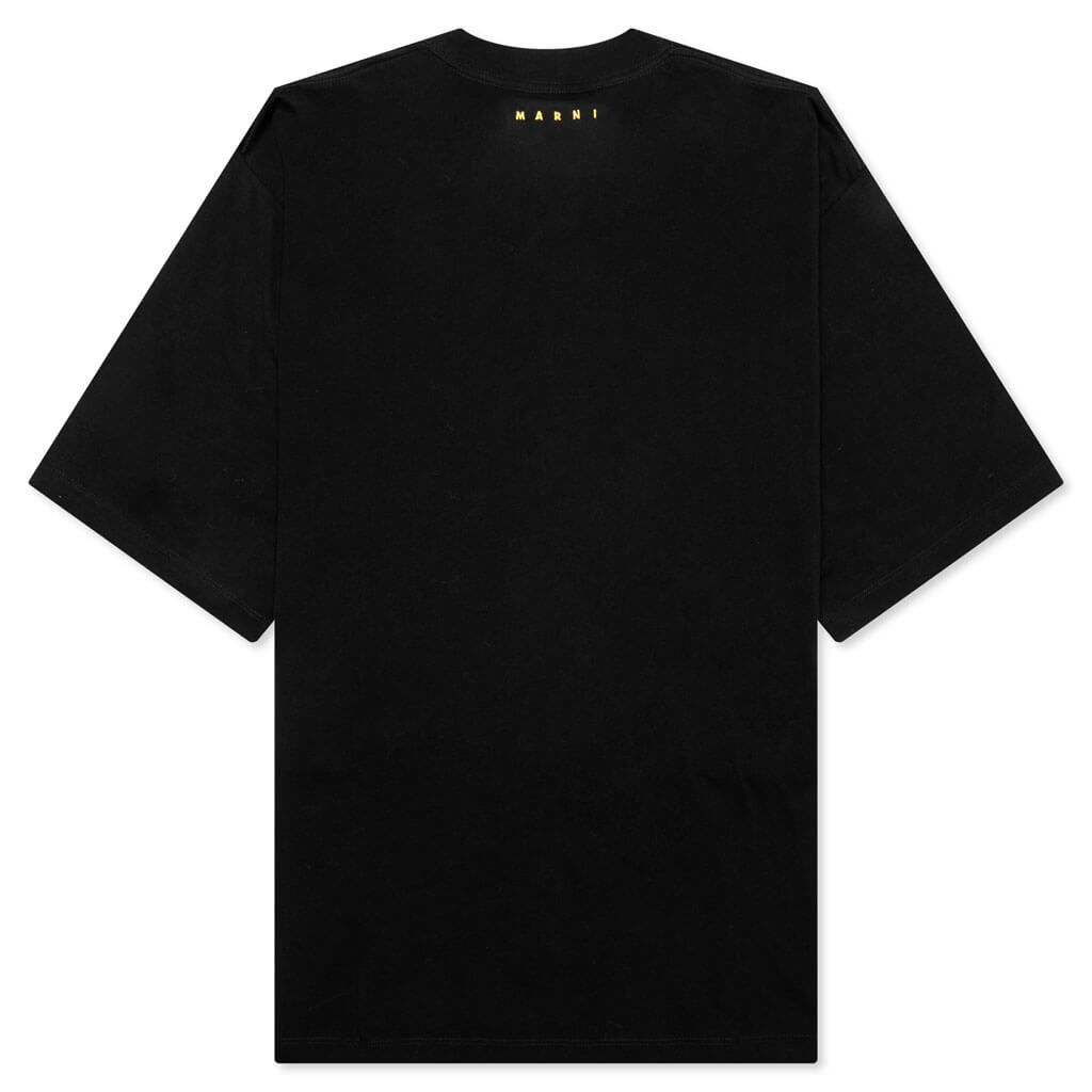 Slogan Print T-Shirt - Black