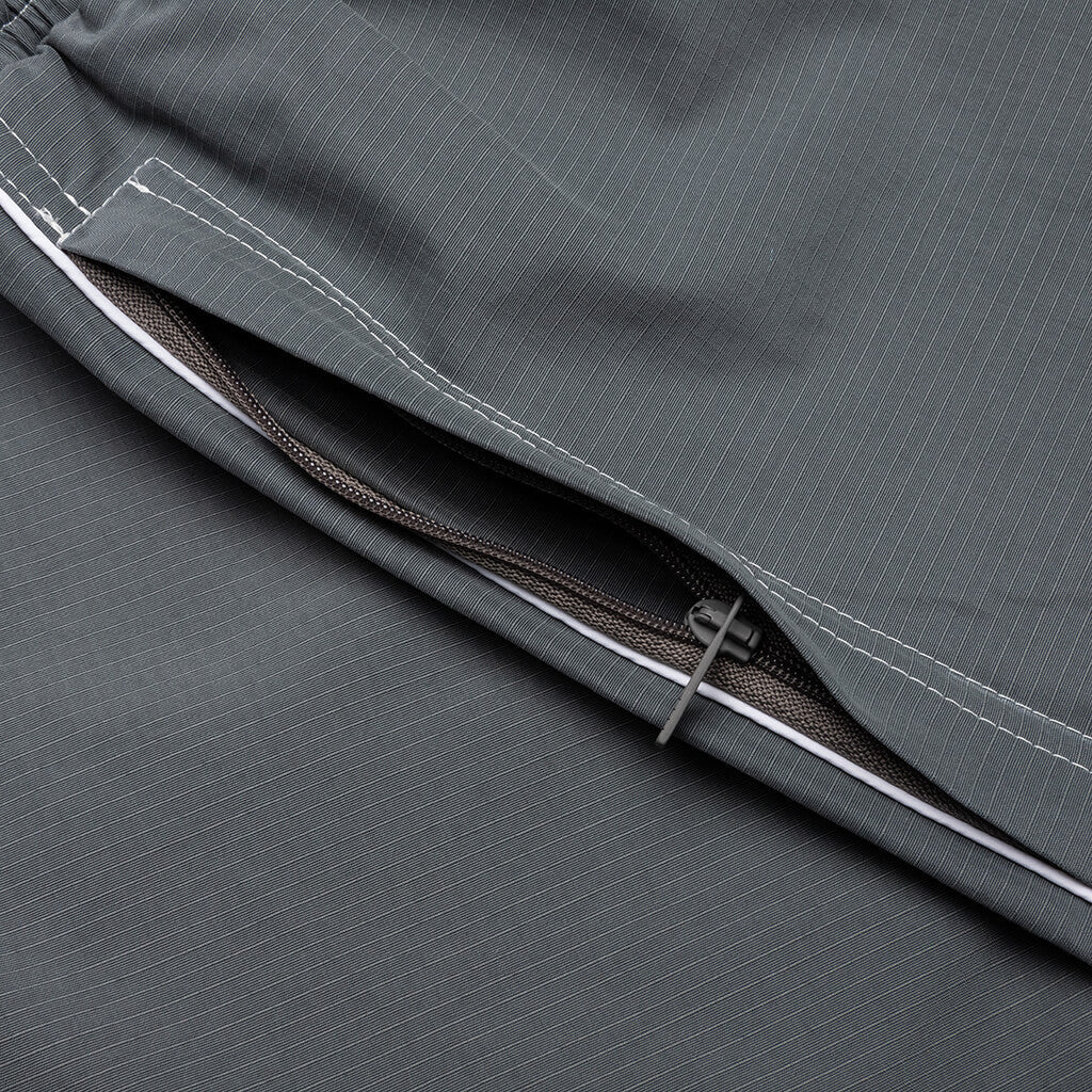 Contrast White Stitching Track Shorts - Med Grey