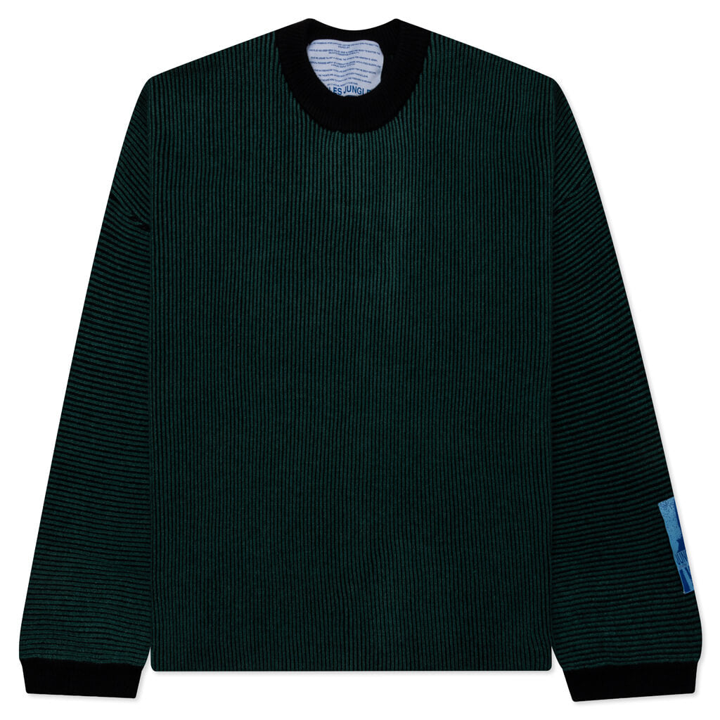 Two Tone Rib Knit - Green/Black
