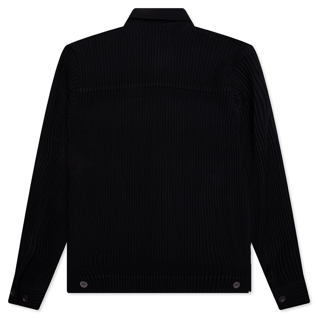 Wool Like Light Trucker Jacket - Black