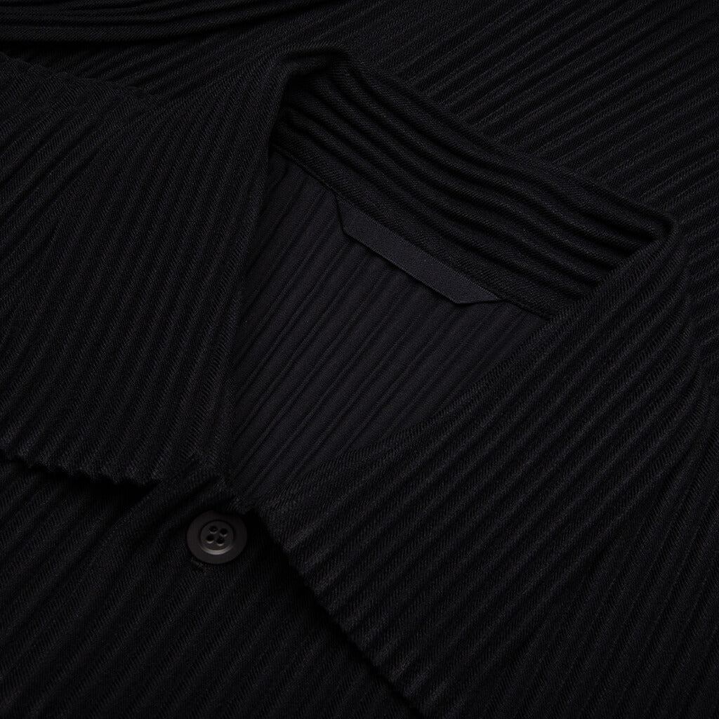 Wool Like Light Trucker Jacket - Black
