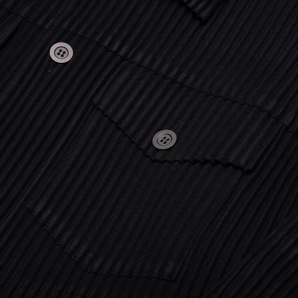 Wool Like Light Trucker Jacket - Black