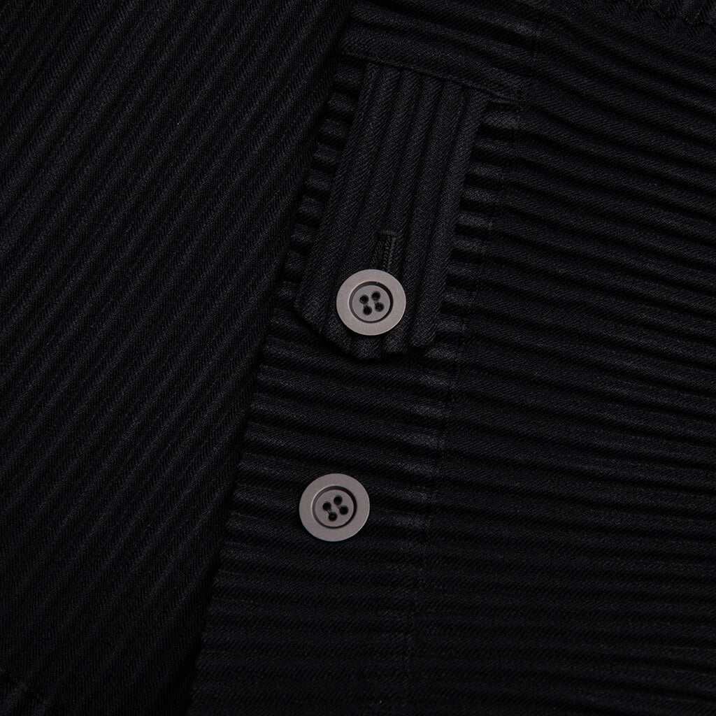 Wool Like Light Trucker Jacket - Black
