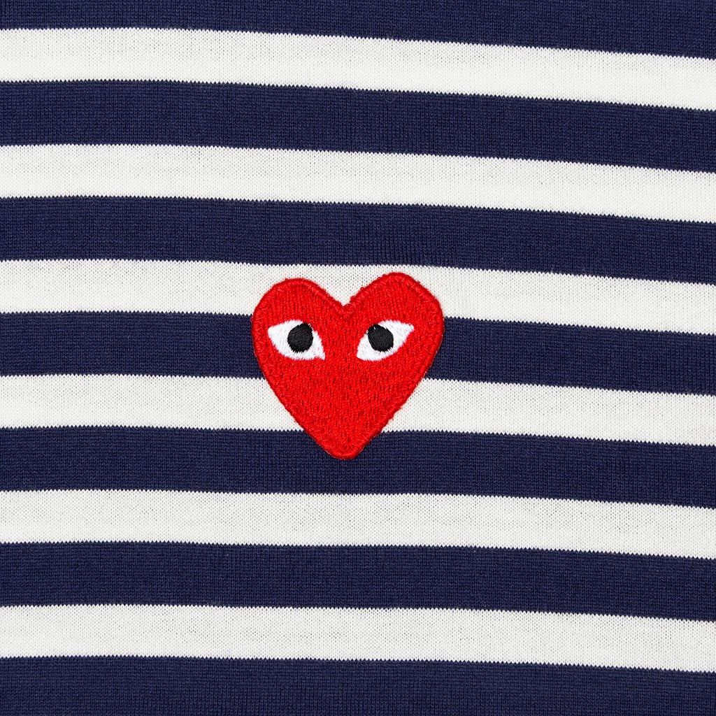 Emblem Striped L/S T-Shirt - Navy/White