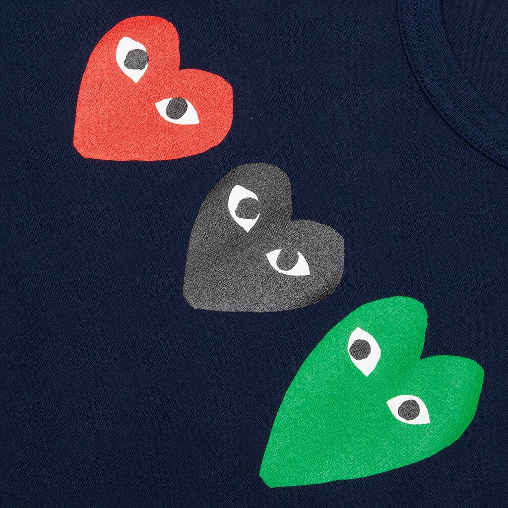 Multi Heart T-Shirt - Navy